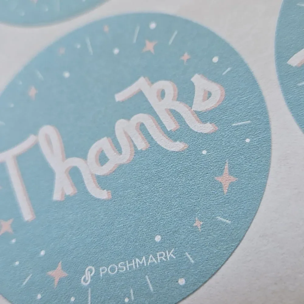 POSHMARK posh SWAG stickers Thank You Cards Blue poshfest poshfixings poshshows